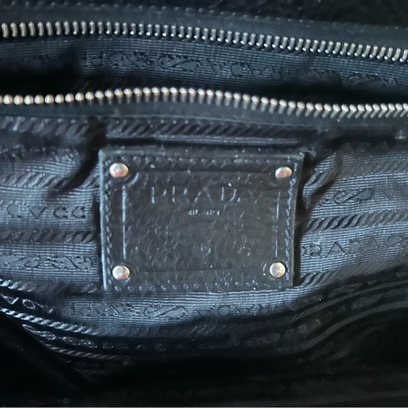Vintage Prada Black soft Leather double strap shoulder tote Doctor Bag - Picture 2 of 6